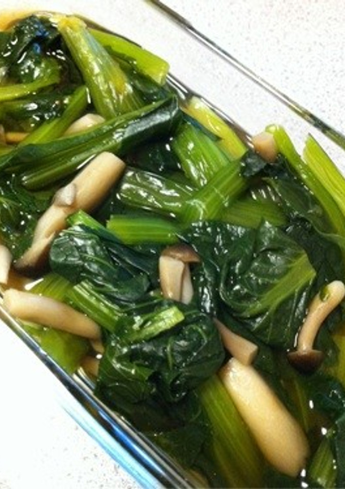 お汁ごと頂く、小松菜としめじのあっさり煮-レシピのメイン写真