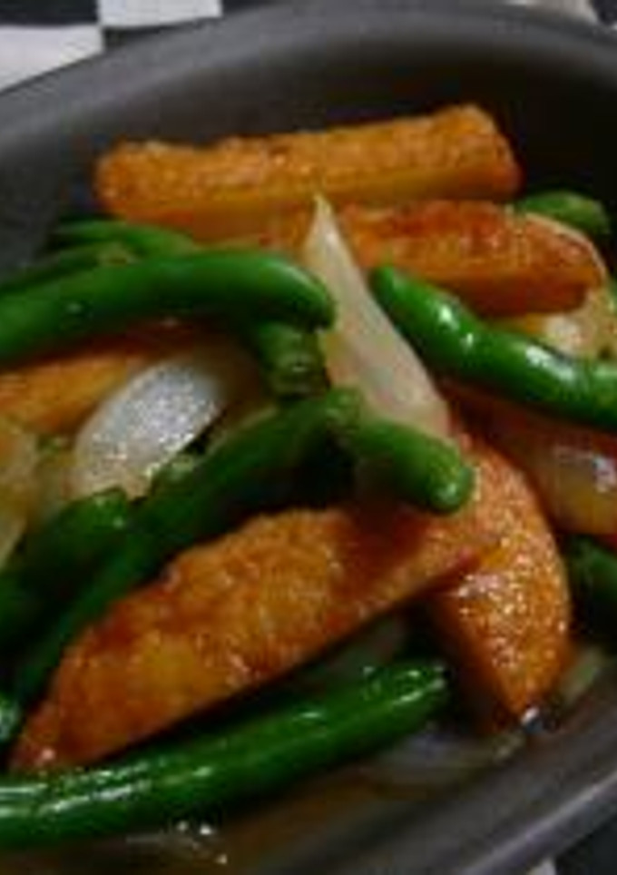 さつま揚げとインゲン豆・玉ネギの炒め煮-レシピのメイン写真