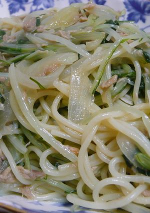 水菜とツナの簡単パスタ♪-レシピのメイン写真