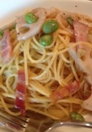 和風☆シャリシャリ蓮根ベーコンのパスタ-レシピのメイン写真