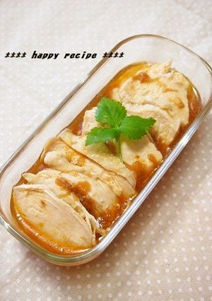梅香る✿しっとり茹で鶏のだし酢びたし-レシピのメイン写真