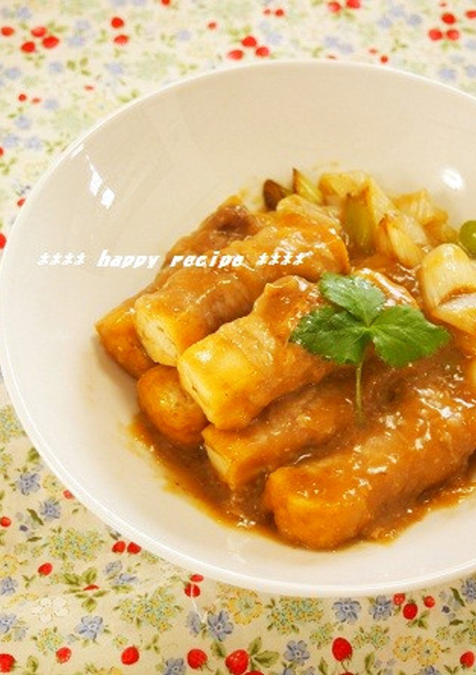 美味しく節約！簡単✿肉巻き厚揚げの味噌煮-レシピのメイン写真