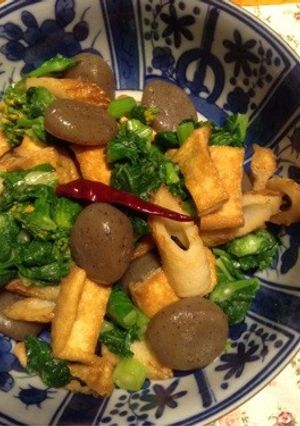 菜の花と玉こんにゃくの煮物-レシピのメイン写真