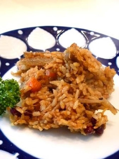 ツナと赤インゲン豆のカレー味噌おこわ-レシピのメイン写真