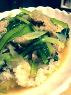 小松菜と牛肉のあんかけご飯♪-レシピのメイン写真