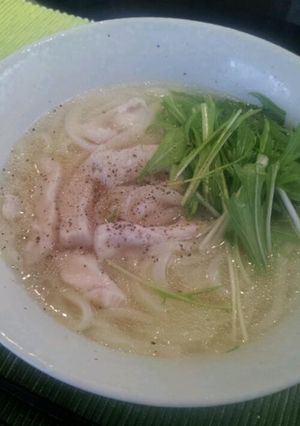 鍋一つで簡単！しっとり鶏むね　鶏塩うどん-レシピのメイン写真