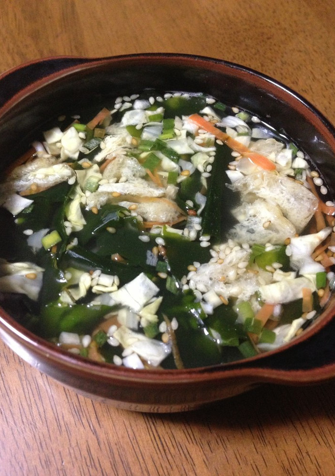 超簡単たっぷり野菜とワカメのスープ-レシピのメイン写真