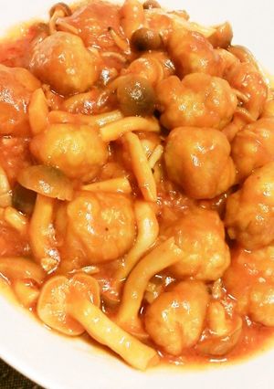 豚こまでふっくら肉団子のチリソース煮-レシピのメイン写真