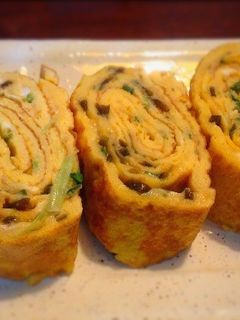 絶品!みつばと子持ち昆布の、たまご焼き-レシピのメイン写真
