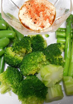 茹でたグリーン野菜の3点盛り-レシピのメイン写真
