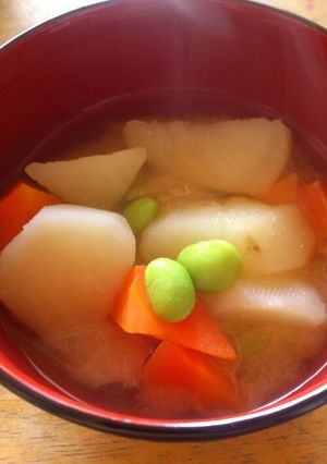 じゃがいもの彩り味噌汁-レシピのメイン写真