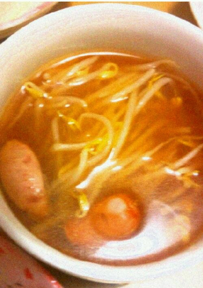 隠し味は…ソーセージもやしのトマトスープ-レシピのメイン写真