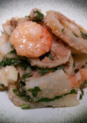 シャキプリ♪エビと根菜の明太子和え-レシピのメイン写真