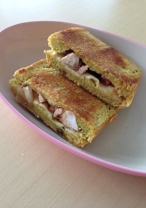 フライパンで！焼き鳥ホットサンド-レシピのメイン写真
