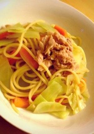 簡単！きゃべつ/にんじん/ツナのパスタ-レシピのメイン写真