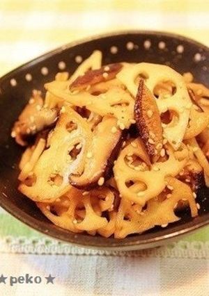 簡単☆干し椎茸香る蓮根のきんぴら-レシピのメイン写真