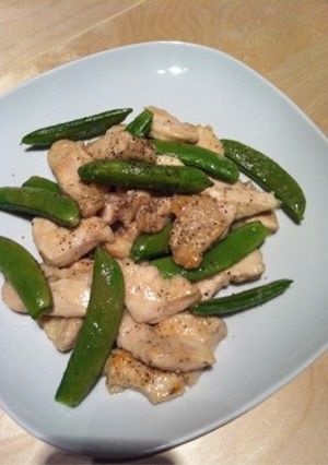 スナップエンドウと鶏肉の生姜炒め-レシピのメイン写真