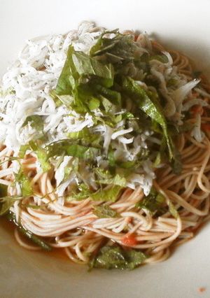 ✿冷たいお蕎麦の明太子和え＆しらす乗せ✿-レシピのメイン写真