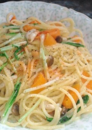 しめじと水菜のガーリックパスタ-レシピのメイン写真