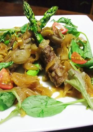 牛肉のアスパラ巻き☆新玉ねぎソース-レシピのメイン写真