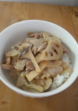 豚肉とれんこんのさっぱり丼-レシピのメイン写真