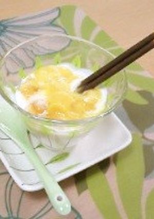 ダノンビオ マンゴー&ポッキーのせ-レシピのメイン写真