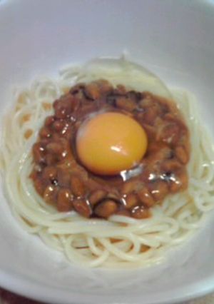 電子レンジで簡単早旨！ふわとろ納豆スパ-レシピのメイン写真