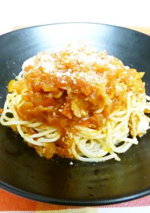 豚こまぎれでトマトパスタ♪-レシピのメイン写真