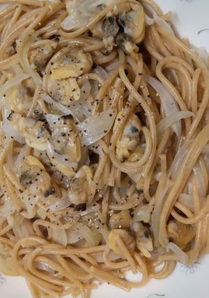 簡単冷凍アサリ玉ねぎコンソメパスタ-レシピのメイン写真