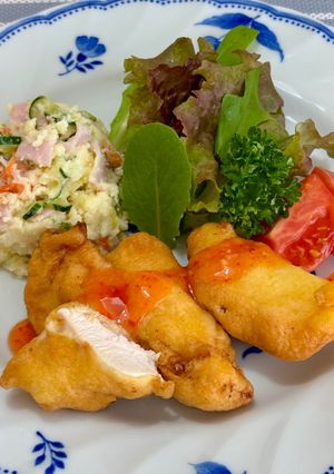 鶏むね肉のフリッター♪チリソースがけ-レシピのメイン写真
