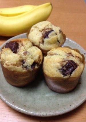 簡単泡立て器いらず！バナナチョコマフィン-レシピのメイン写真