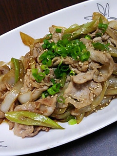 葱と豚肉のニンニク酢醤油-レシピのメイン写真