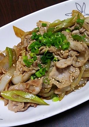 葱と豚肉のニンニク酢醤油-レシピのメイン写真