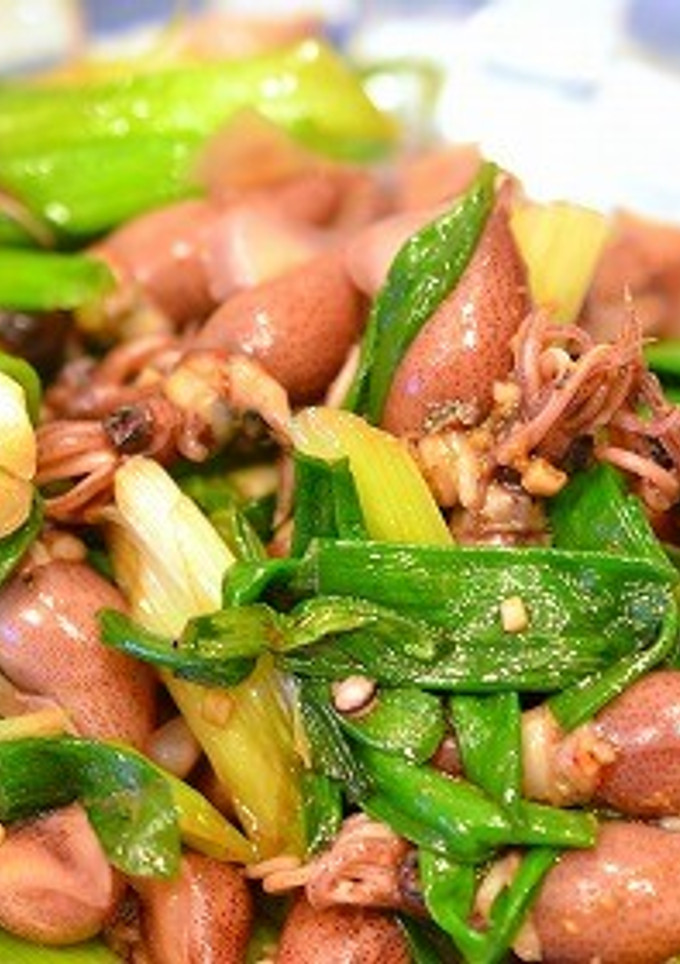 簡単！ほたるいかとわけぎのにんにく炒め-レシピのメイン写真