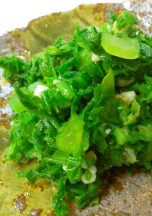 わさび菜の塩・醤油麹和え-レシピのメイン写真