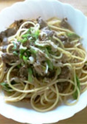 牛肉とネギのパスタ-レシピのメイン写真