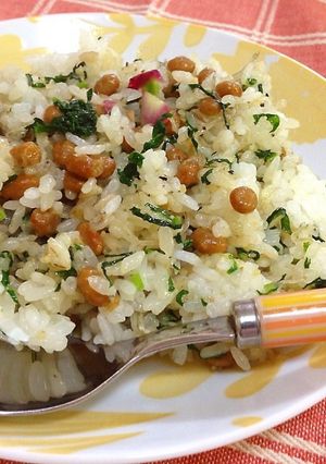 ラディッシュ葉の納豆炒飯-レシピのメイン写真