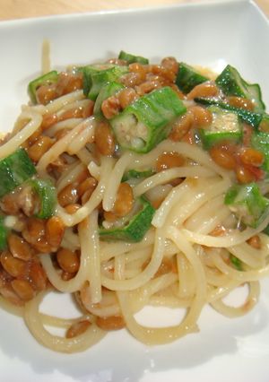 オクラ納豆梅パスタ-レシピのメイン写真
