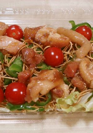 焼き鳥缶×パリ麺サラダ×ピーマン-レシピのメイン写真