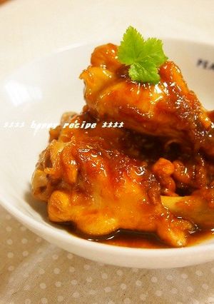 照り旨柔らか！手羽元のガーリック醤油煮-レシピのメイン写真