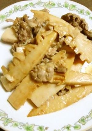 タケノコと豚コマの甘酢生姜焼き-レシピのメイン写真