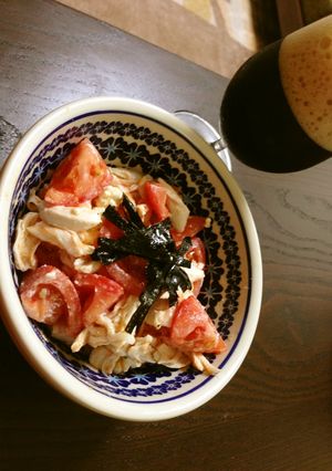 たらこササミチーズ☆トマトをそえて。-レシピのメイン写真