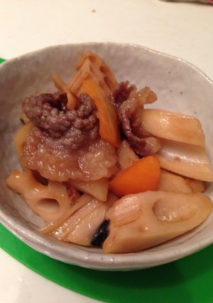 レンコンと牛バラ肉の、きんぴら風。-レシピのメイン写真