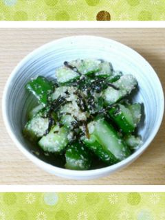 超簡単!きゅうりの塩昆布・胡麻和え-レシピのメイン写真