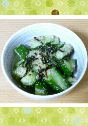 超簡単！きゅうりの塩昆布・胡麻和え-レシピのメイン写真