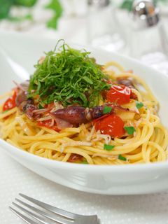 ホタルイカとシラスのトマトパスタ-レシピのメイン写真