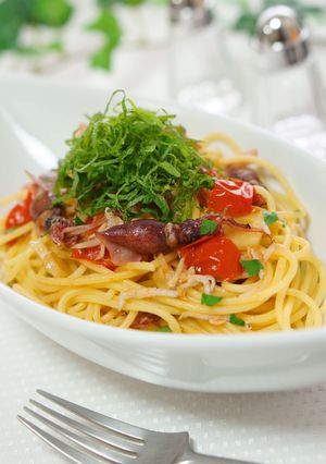 ホタルイカとシラスのトマトパスタ-レシピのメイン写真