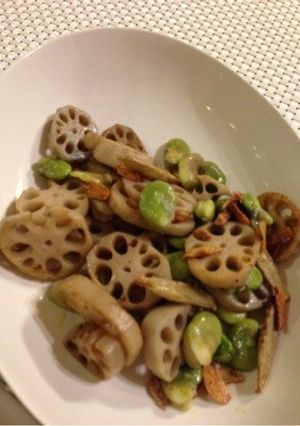 レンコン ゴボウ そら豆 アンチョビ炒め-レシピのメイン写真