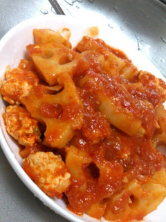 花粉症対策☆蓮根とミートボールのトマト煮-レシピのメイン写真