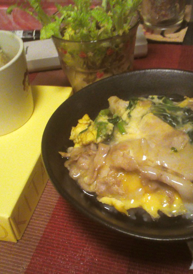 豚肉とほうれん草の卵とじ丼中華あんかけ-レシピのメイン写真